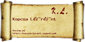 Kopcsa Lóránt névjegykártya