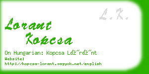 lorant kopcsa business card